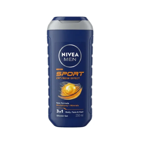 شامپو سر، صورت و بدن مردانه نیوآ Nivea Men مدل Sport حجم 250 میلی لیتر