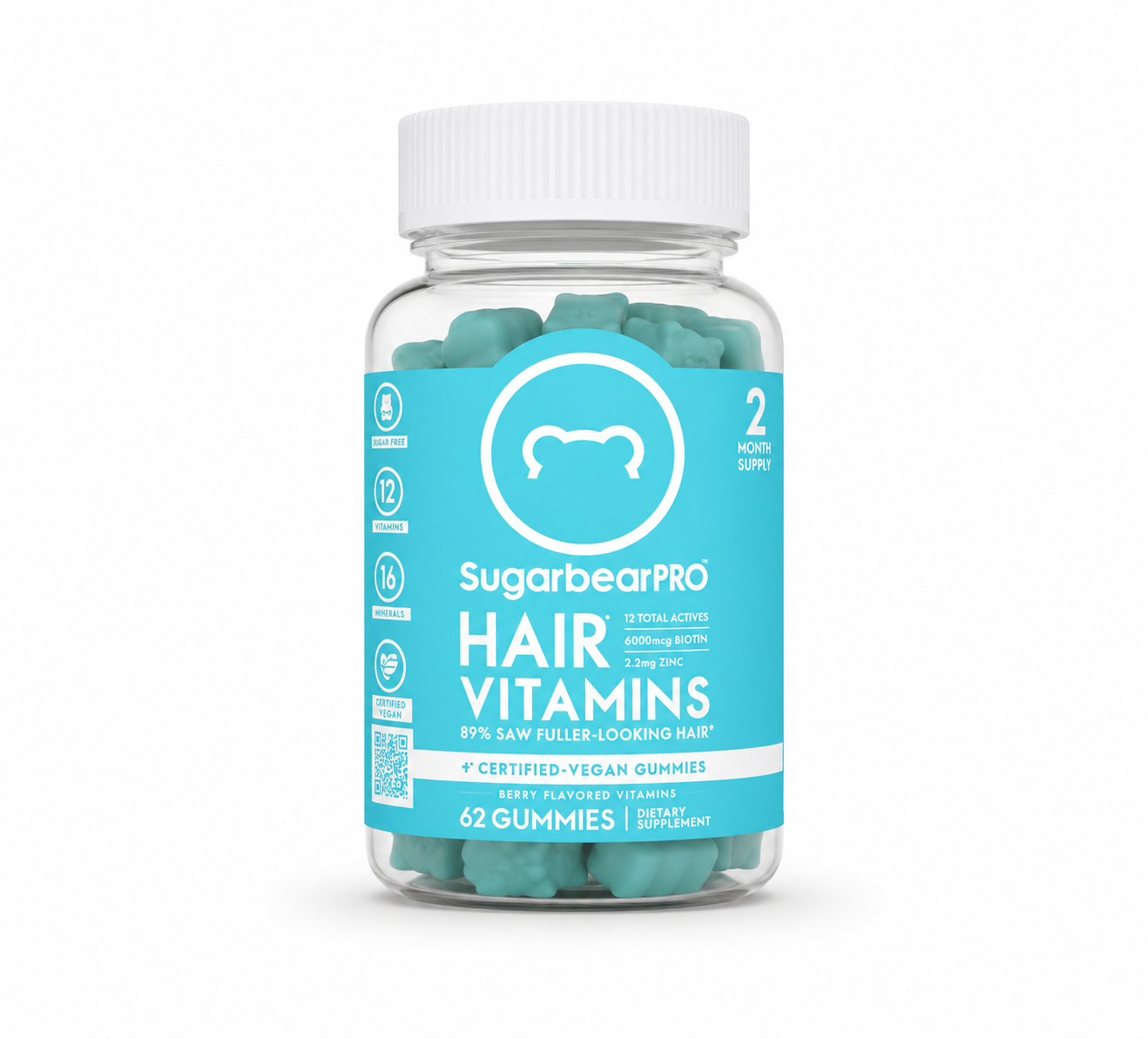 1111.png پاستیل ویتامین مو شوگربر پرو SugarbearPRO Hair Vitamins بسته 62 عددی