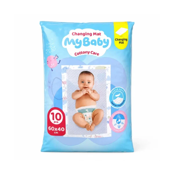 زیرانداز تعویض نوزاد مای‌بیبی mybaby مدل Cottony Care بسته 10 عددی