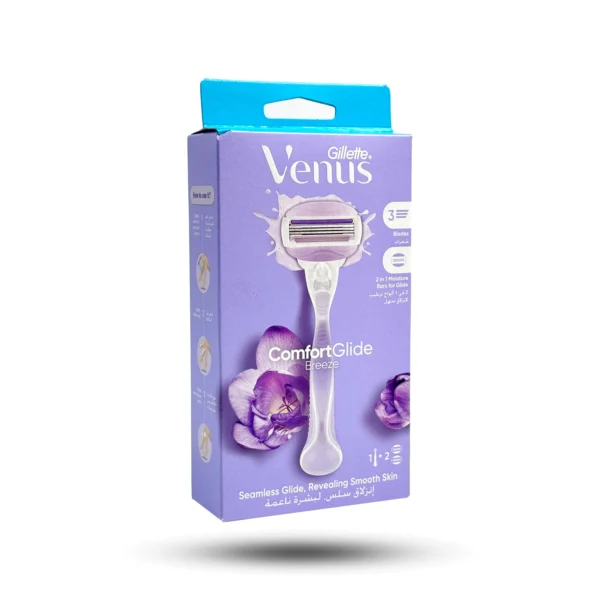 تیغ اصلاح زنانه ونوس سه تیغه مدل Comfortglide Breeze با دو یدک