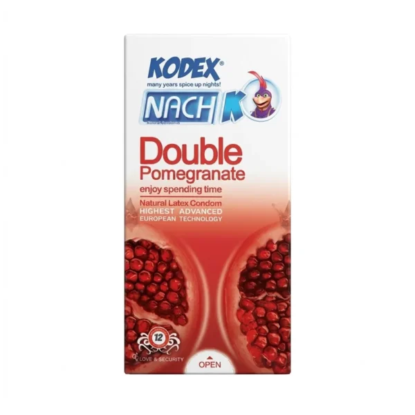 کاندوم ناچ کدکس Kodex مدل Double Pomegranate بسته 12 عددی