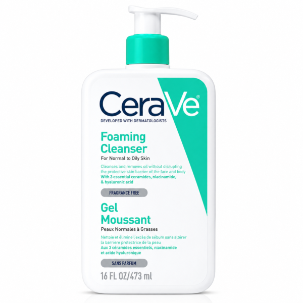 ژل شستشوی فومی سراوی CeraVe Foaming Cleanser مخصوص پوست نرمال تا چرب 473 میل