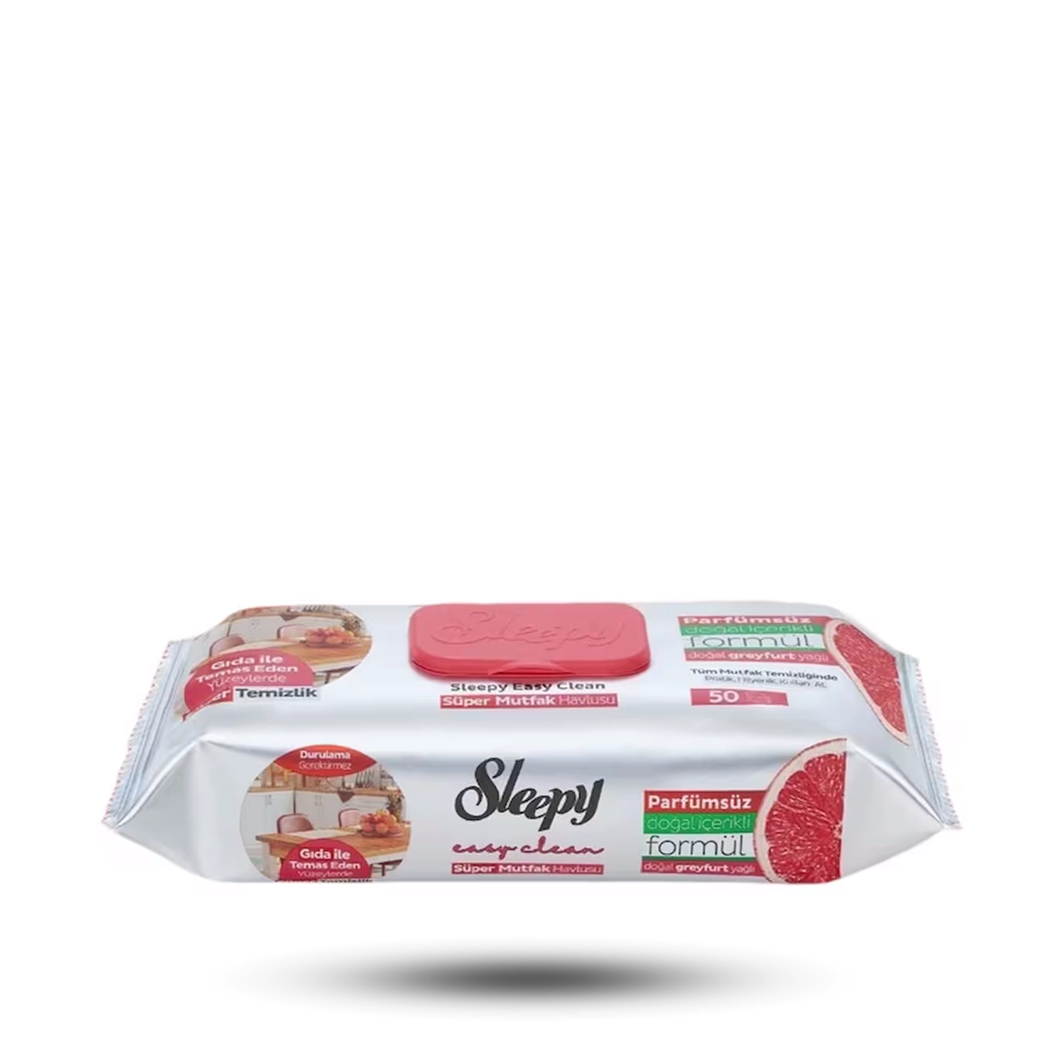 732.webp دستمال سطوح اسلیپی Sleepy حاوی روغن گریپ فروت بسته 50 عددی