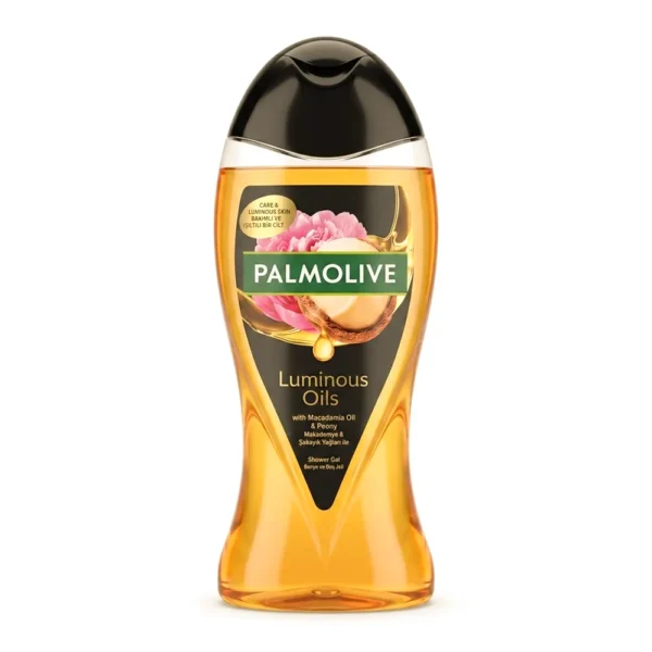 شامپو بدن پالمولیو Palmolive مدل Luminous Oils با عصاره ماکادمیا و گل صدتومانی حجم 500 میل