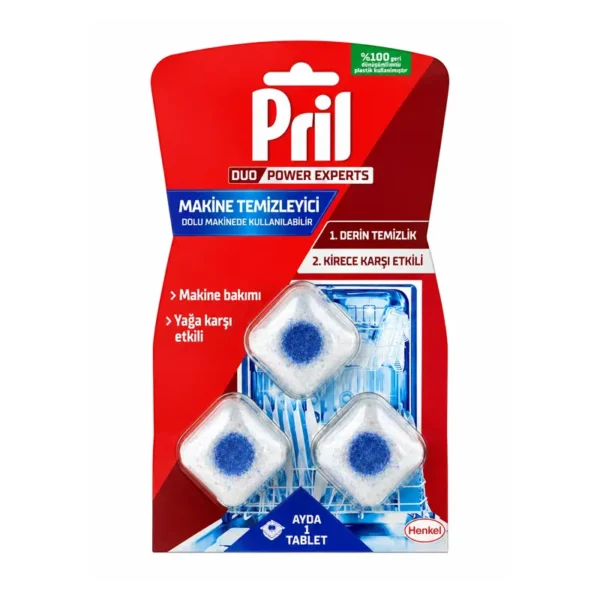 قرص جرم گیر ماشین ظرفشویی پریل Prill مدل Dou Power Expert بسته 3 عددی