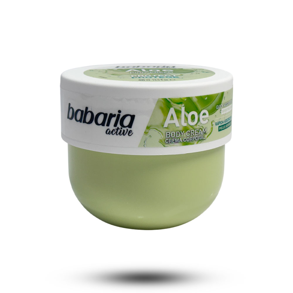 90bt.jpg کرم بدن کاسه ای باباریا babaria حاوی آلوورا ALOE مناسب پوست حساس حجم 400 میل