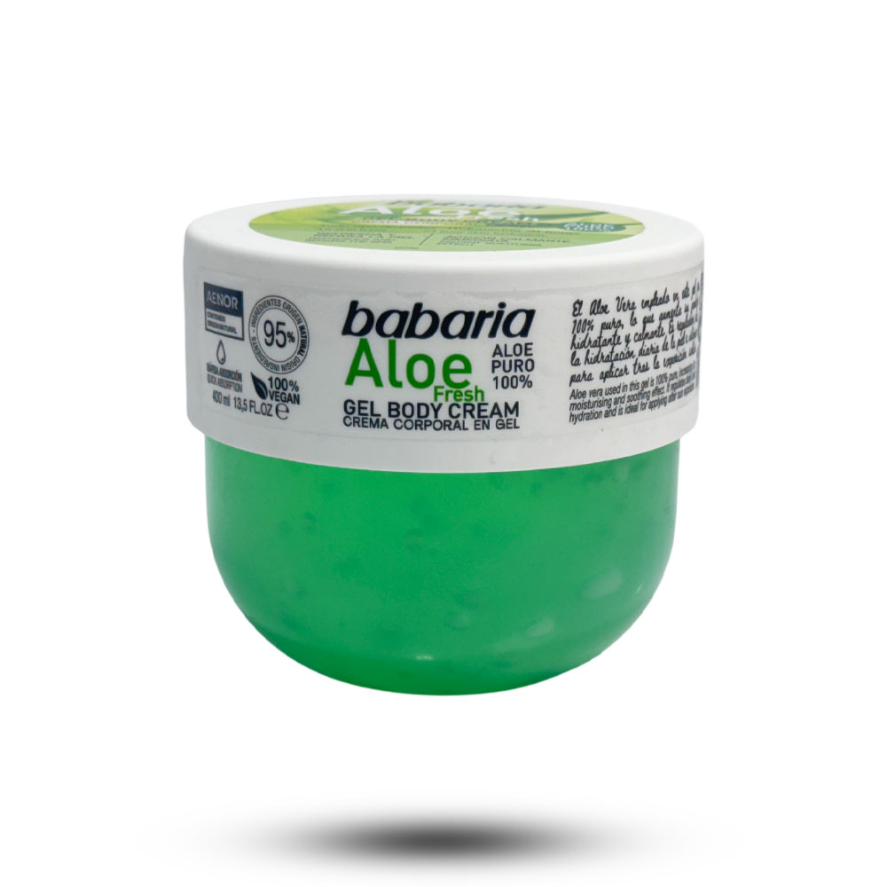 92bt.jpg ژل بدن کاسه ای باباریا babaria حاوی آلوورا ALOE FRESH مناسب انواع پوست حجم 400 میل