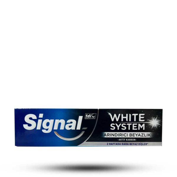 خمیردندان زغالی سیگنال مدل وایت سیستم White System حجم 75 میل