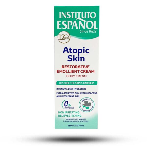 کرم آبرسان و ترمیم کننده بدن و صورت اسپانول Instituto Espanol مناسب پوست حساس و خشک 150 میل