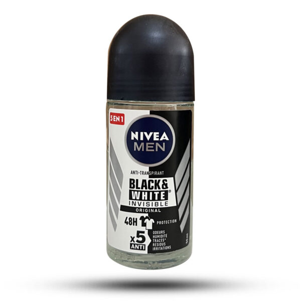 رول ضد تعریق مردانه نیوآ مدل Black & White Invisible Original حجم 50 میل