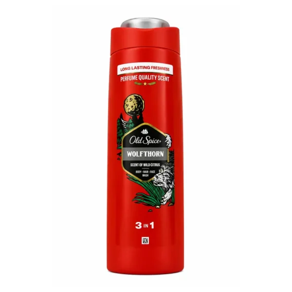 شامپو سر، صورت و بدن اولد اسپایس Old Spice مدل Wolfthorn حجم 400 میلی لیتر