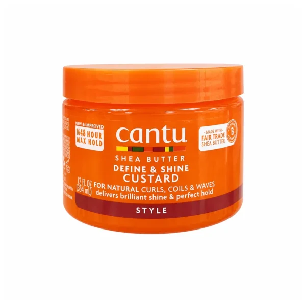 ژل حالت‌دهنده و براق‌کننده کانتو مدل Cantu Define & Shine Custard حجم 354 میلی لیتر