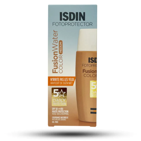 ضد آفتاب رنگی فیوژن واتر ایزدین SPF+50 رنگ مدیوم مناسب پوست چرب 50 میل - تصویر 2