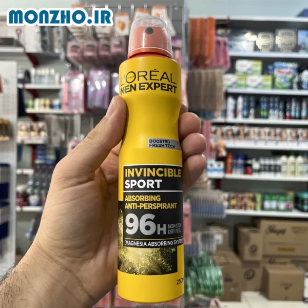 اسپری ضد تعریق مردانه لورآل مدل INVINCIBLE SPORT حجم 250 میل - تصویر 2