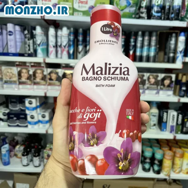 فوم حمام مالیزیا رایحه گل و گوجی بری حجم 1000 میل - تصویر 2