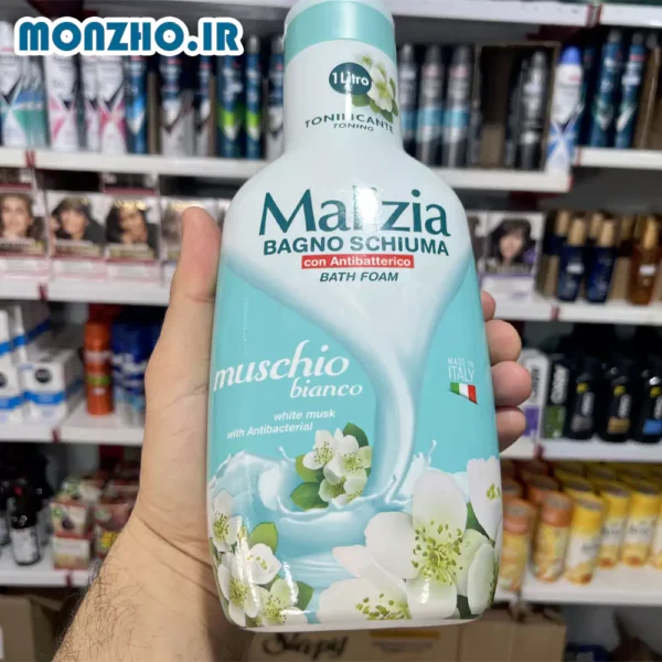 فوم حمام مالیزیا Muschio رایحه مشک سفید حجم 1000 میل - تصویر 2